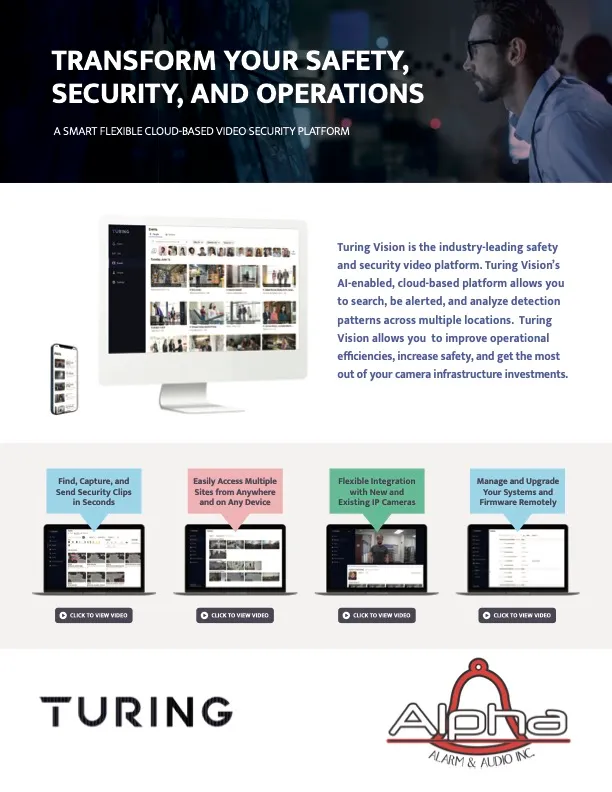 Turing Vision AI capabilities one-page flyer